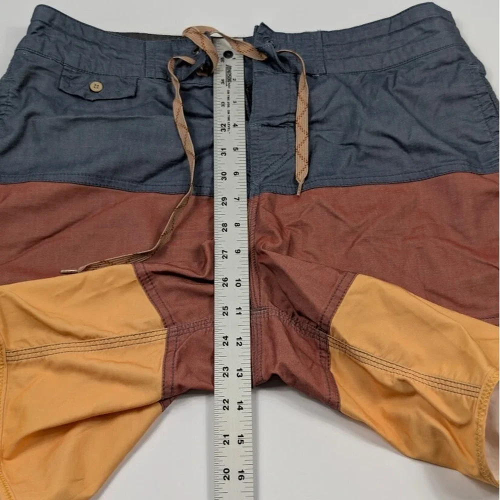 Howler Brothers‎ Waveform Board Shorts Mens 31 Blue Burgundy Yellow Color Block